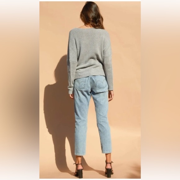 SNDYS Grey Double Cross Knit Jumper Pullover - Picture 4 of 7